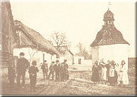 Olešná - náves s kapličkou r.1890
